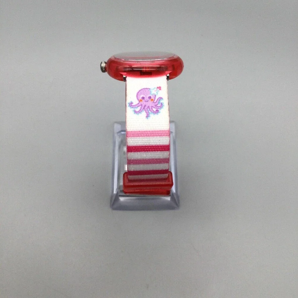 Flik Flak Girls Watch 29mm Pink Dial Octopus Fabric Strap Swiss 1U32 New Battery